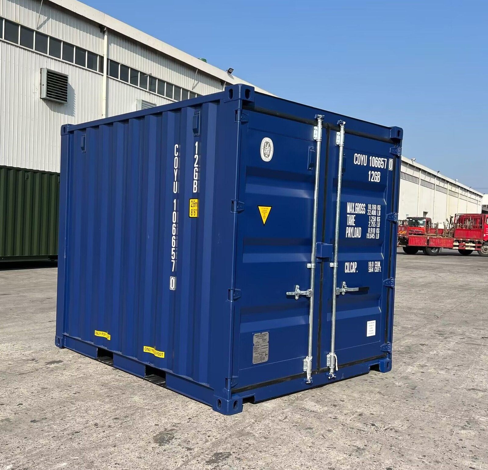 10 Fuß Seecontainer – Neu (One Trip) – Blau – Doppelflügeltür