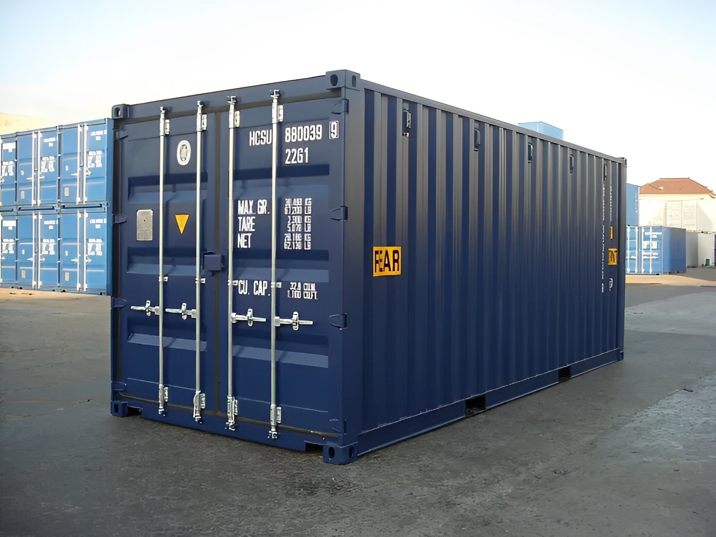 20 Fuß Tunnelcontainer – Seecontainer mit Doppeltüren an beiden Enden – Blau