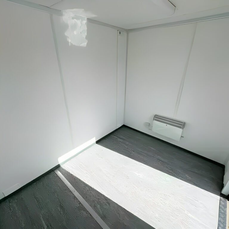 Bürocontainer mit Fenster, Heizung und Eingangstür – Grau – Bild 4
