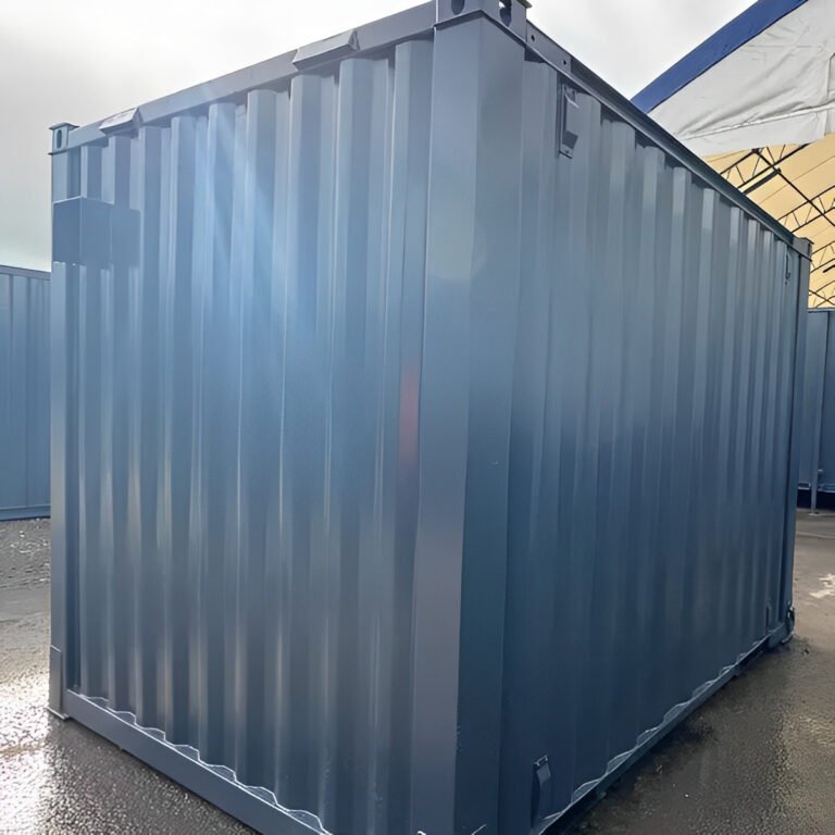 Bürocontainer mit Fenster, Heizung und Eingangstür – Grau – Bild 2