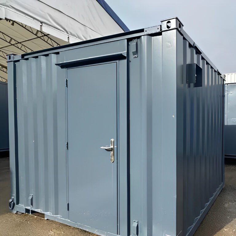 Bürocontainer mit Fenster, Heizung und Eingangstür – Grau – Bild 6